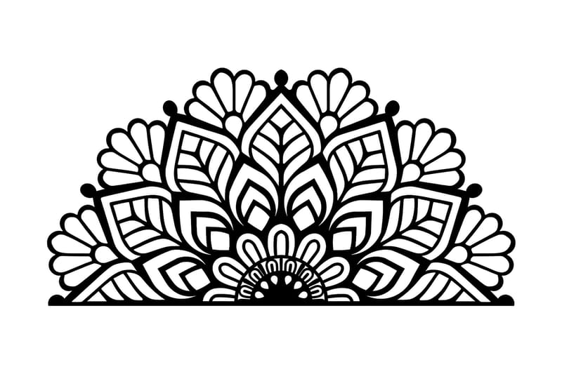 Mandalas 2 Vægdekor - Sort - Boligtilbehør - Vægdekoration - Skilt - Emaljeskilte