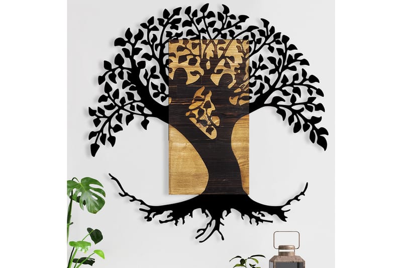 Monument Tree Vægdekor - Sort/Valnød - Boligtilbehør - Vægdekoration - Skilt - Emaljeskilte