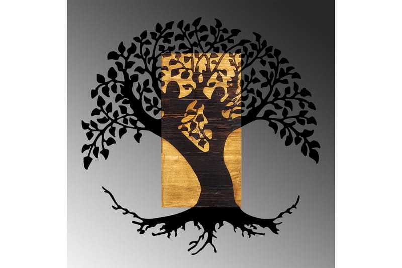 Monument Tree Vægdekor - Sort/Valnød - Boligtilbehør - Vægdekoration - Skilt - Emaljeskilte