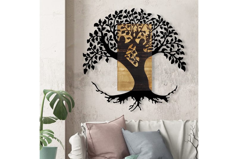 Monument Tree Vægdekor - Sort/Valnød - Boligtilbehør - Vægdekoration - Skilt - Emaljeskilte