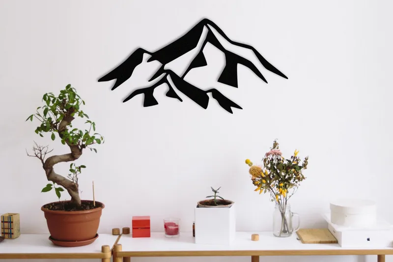 Mountain 1 Metal Vægdekor, Sort