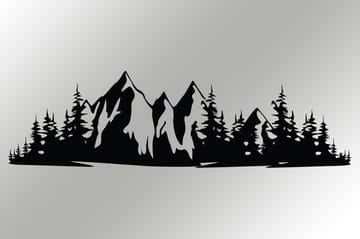 Mountain 1 Vægdekor - Sort - Boligtilbehør - Vægdekoration - Skilt - Emaljeskilte