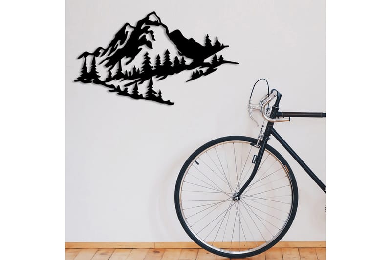 Mountain 2 Metal Vægdekor - Sort - Boligtilbehør - Vægdekoration - Skilt - Emaljeskilte