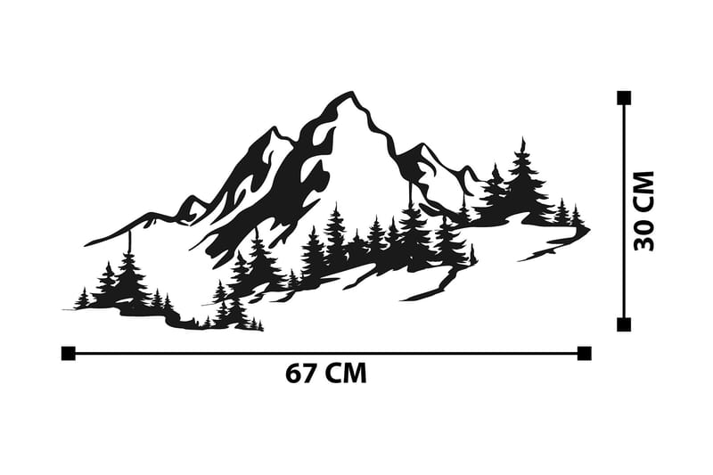 Mountain 3 Vægdekor - Sort - Boligtilbehør - Vægdekoration - Skilt - Emaljeskilte