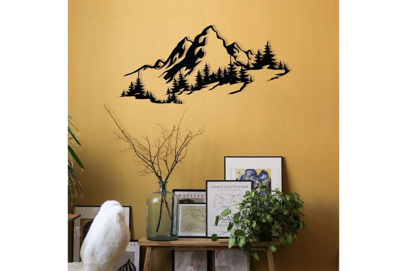Mountain 3 Vægdekor - Sort - Boligtilbehør - Vægdekoration - Skilt - Emaljeskilte