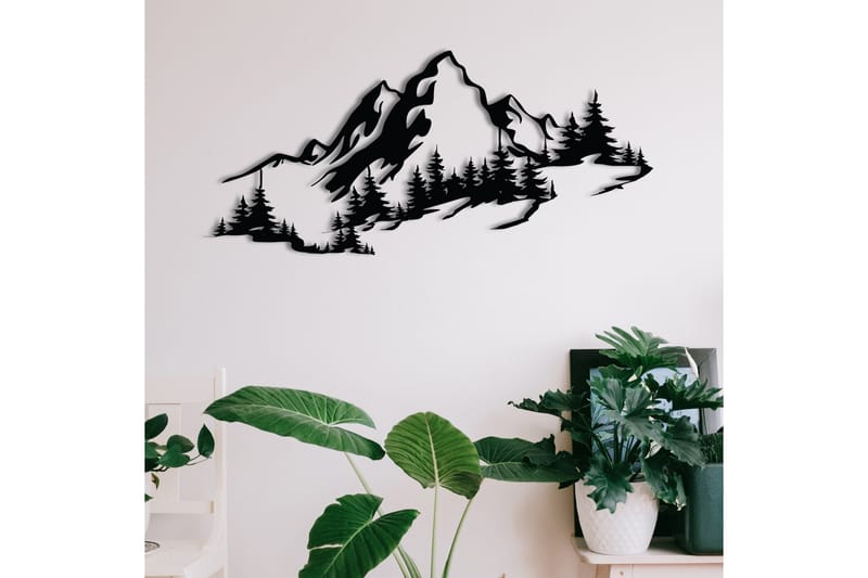Mountain 3 Vægdekor - Sort - Boligtilbehør - Vægdekoration - Skilt - Emaljeskilte