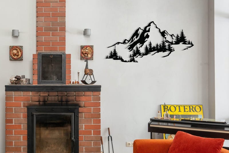 Mountain 3 Vægdekor - Sort - Boligtilbehør - Vægdekoration - Skilt - Emaljeskilte