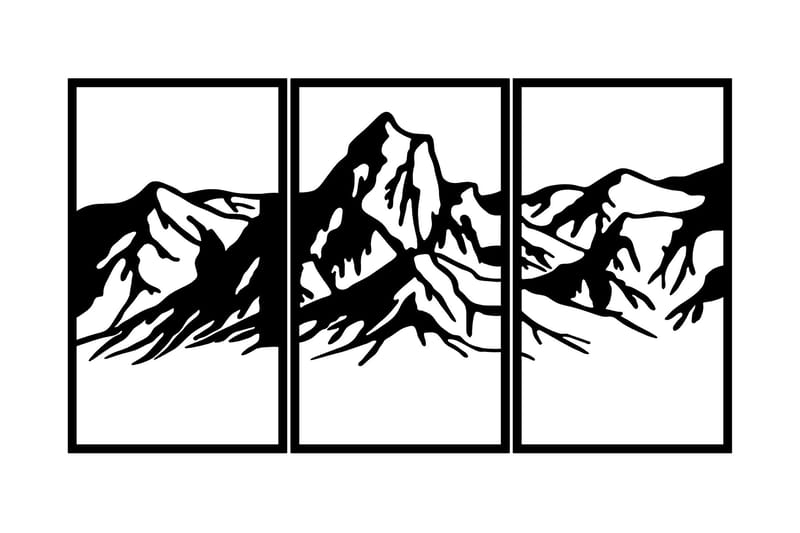Mountain 4 Vægdekor - Sort - Boligtilbehør - Vægdekoration - Skilt - Emaljeskilte