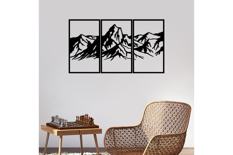 Mountain 4 Vægdekor - Sort - Boligtilbehør - Vægdekoration - Skilt - Emaljeskilte