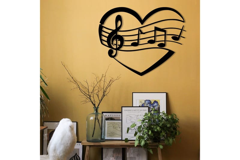 Music Vægdekor - Sort - Boligtilbehør - Vægdekoration - Skilt - Emaljeskilte