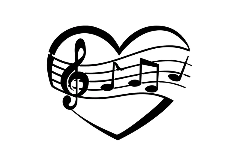 Music Vægdekor, Sort