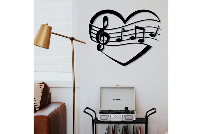 Music Vægdekor - Sort - Boligtilbehør - Vægdekoration - Skilt - Emaljeskilte