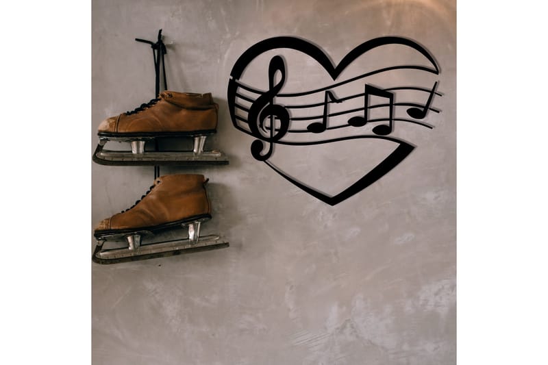 Music Vægdekor - Sort - Boligtilbehør - Vægdekoration - Skilt - Emaljeskilte