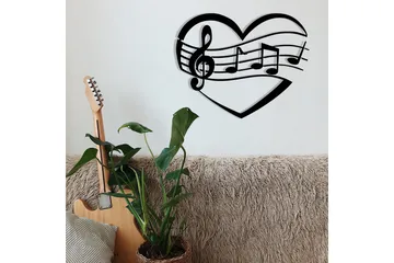 Music Vægdekor - Sort - Boligtilbehør - Vægdekoration - Skilt - Emaljeskilte