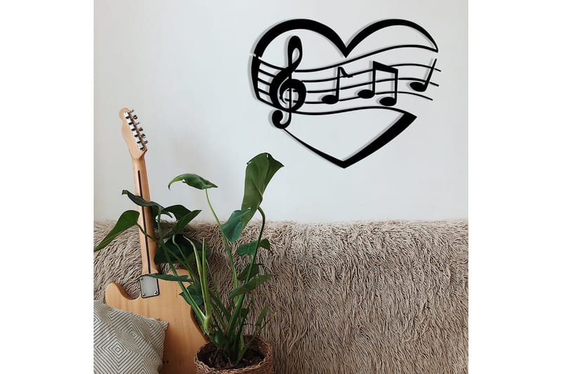 Music Vægdekor - Sort - Boligtilbehør - Vægdekoration - Skilt - Emaljeskilte