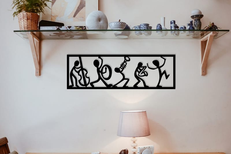 Musicians Vægdekor, Sort