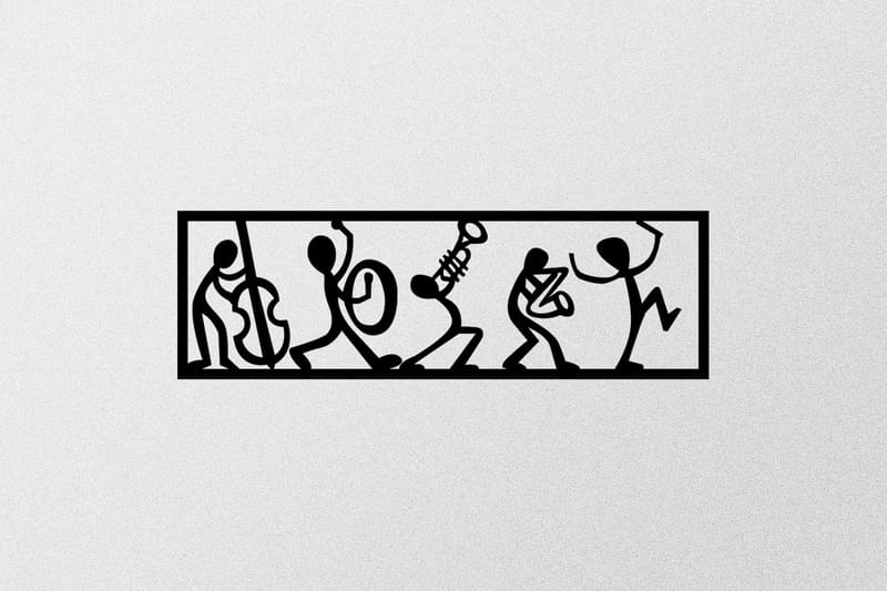 Musicians Vægdekor - Sort - Boligtilbehør - Vægdekoration - Skilt - Emaljeskilte