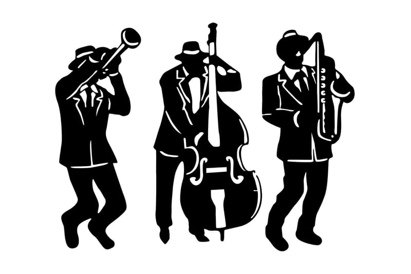 Musicians Vægdekor, Sort