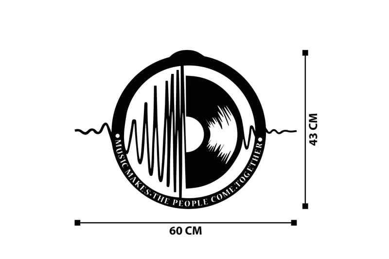 My Music v3 Vægdekor - Sort - Boligtilbehør - Vægdekoration - Skilt - Emaljeskilte