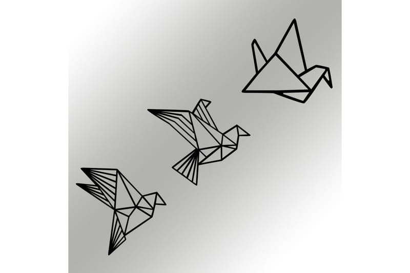 Origami Vægdekor - Sort - Boligtilbehør - Vægdekoration - Skilt - Emaljeskilte