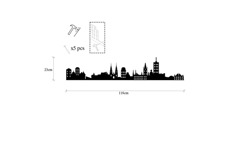 Ottowa Skyline Vægdekor - Sort - Boligtilbehør - Vægdekoration - Skilt - Emaljeskilte