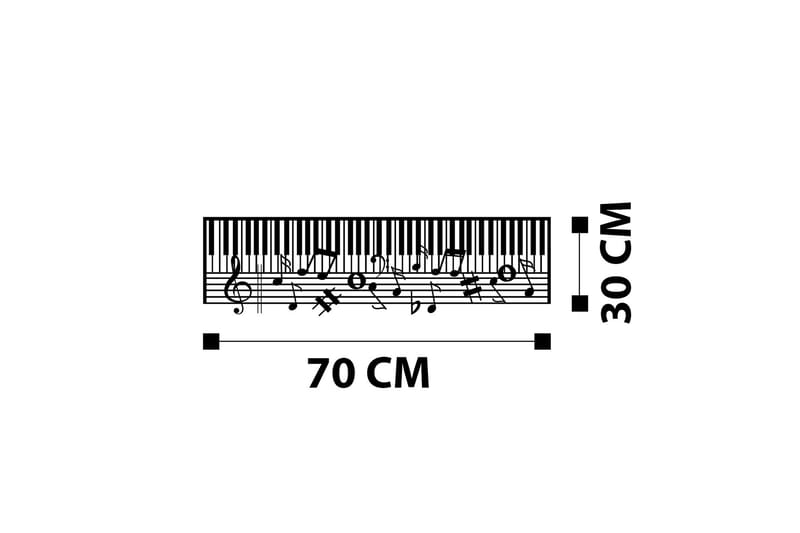 Piano Vægdekor - Sort - Boligtilbehør - Vægdekoration - Skilt - Emaljeskilte