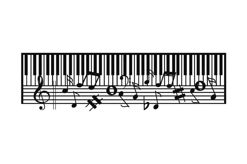 Piano Vægdekor - Sort - Boligtilbehør - Vægdekoration - Skilt - Emaljeskilte