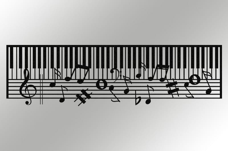 Piano Vægdekor - Sort - Boligtilbehør - Vægdekoration - Skilt - Emaljeskilte