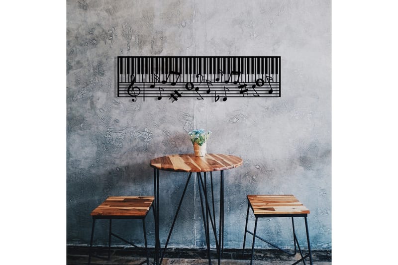 Piano Vægdekor - Sort - Boligtilbehør - Vægdekoration - Skilt - Emaljeskilte