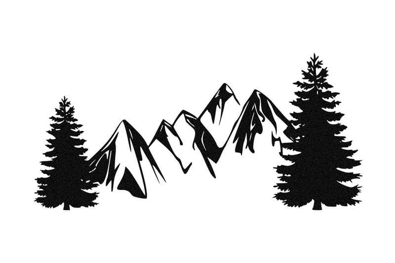 Pine Vægdekor, Sort