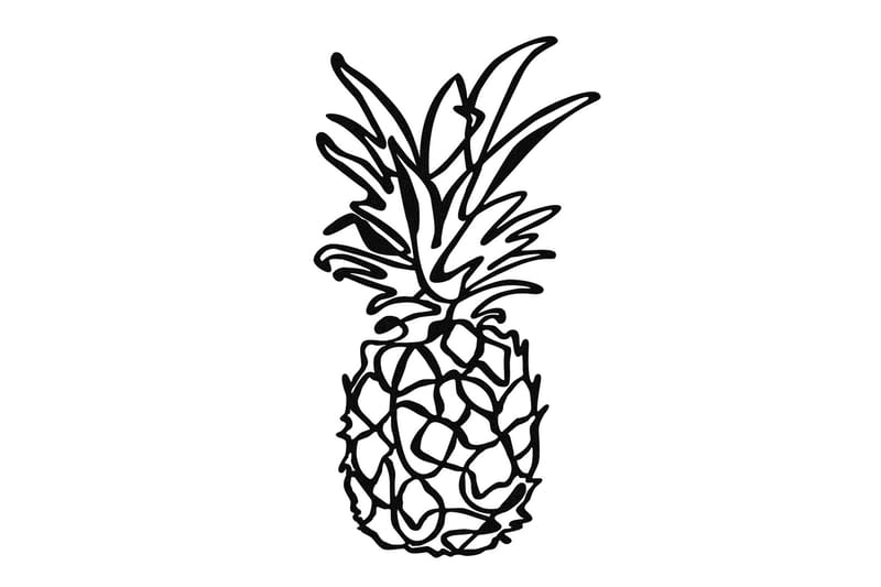 Pineapple Vægdekor - Sort - Emaljeskilte