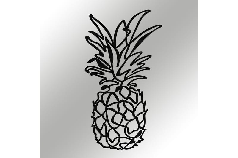 Pineapple Vægdekor - Sort - Emaljeskilte