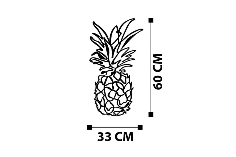 Pineapple Vægdekor - Sort - Emaljeskilte