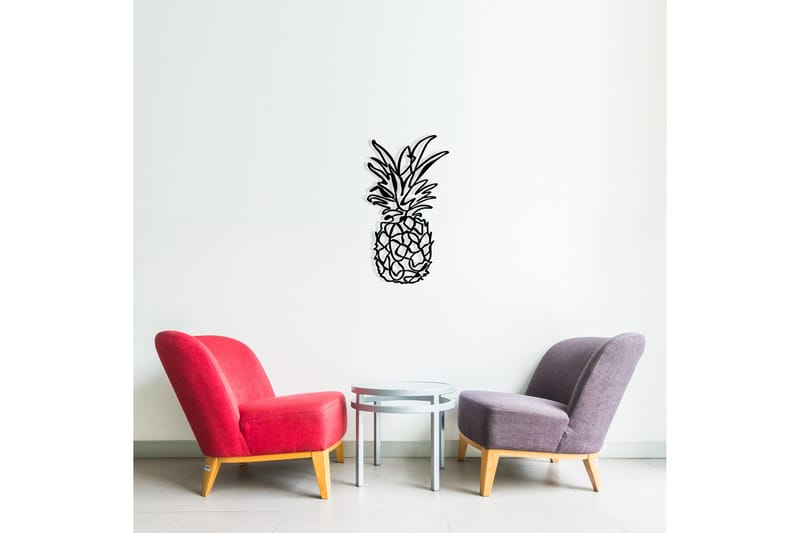 Pineapple Vægdekor - Sort - Emaljeskilte