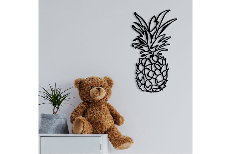 Pineapple Vægdekor - Sort - Boligtilbehør - Vægdekoration - Skilt - Emaljeskilte