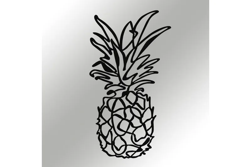 Pineapple Vægdekor - Sort - Boligtilbehør - Vægdekoration - Skilt - Emaljeskilte