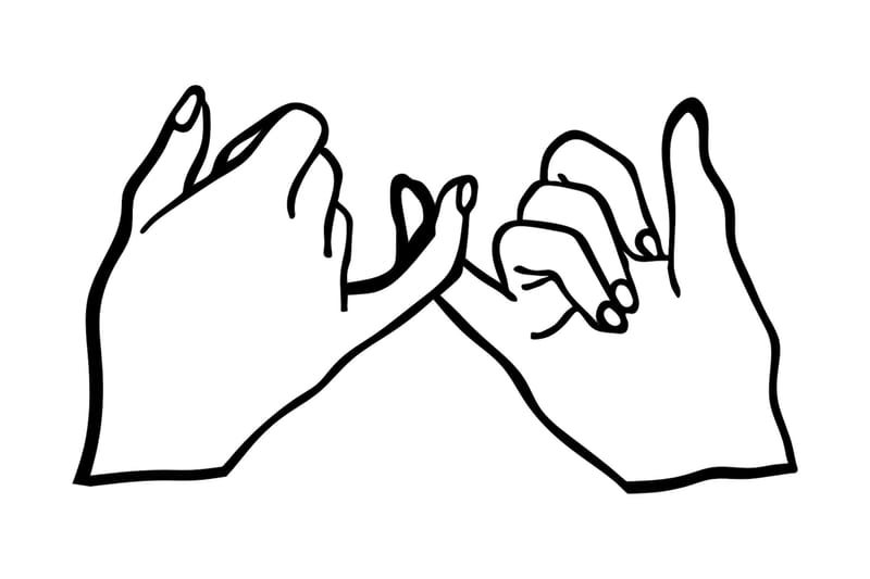 Pinky Promise Vægdekor - Sort - Boligtilbehør - Vægdekoration - Skilt - Emaljeskilte