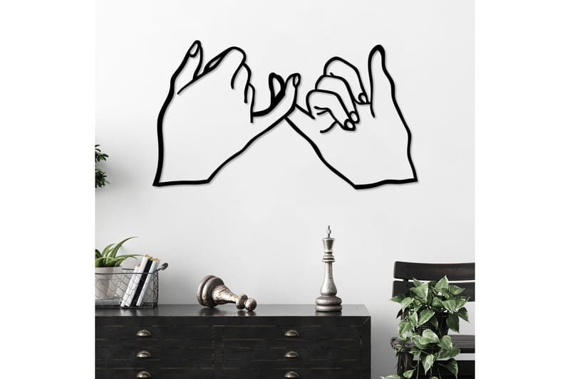 Pinky Promise Vægdekor - Sort - Boligtilbehør - Vægdekoration - Skilt - Emaljeskilte