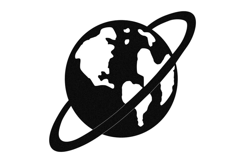 Planet - Vægdekor, Sort