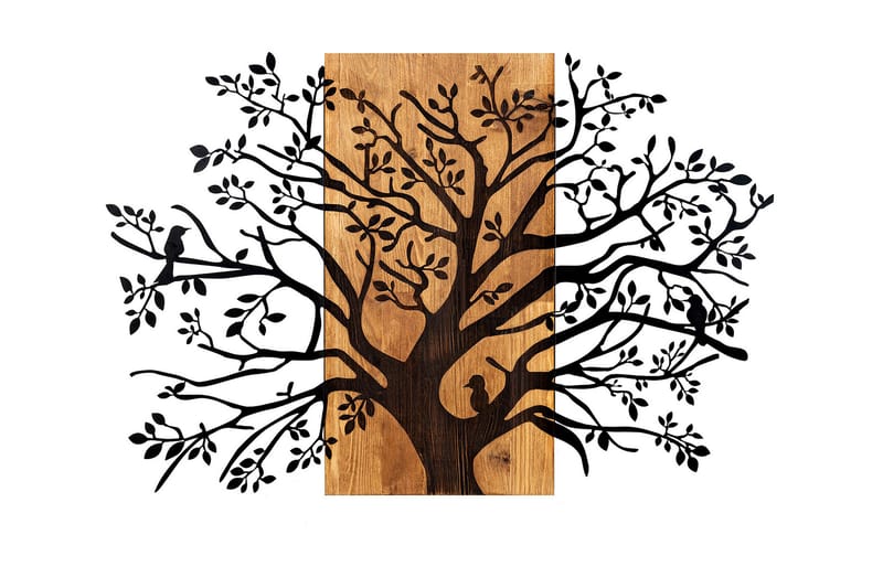 Poplar Vægdekor, Sort/Valnød