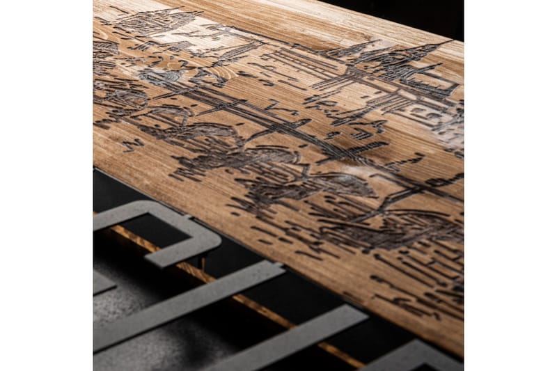 Prague Vægdekor - Sort/Valnød - Boligtilbehør - Vægdekoration - Skilt - Emaljeskilte