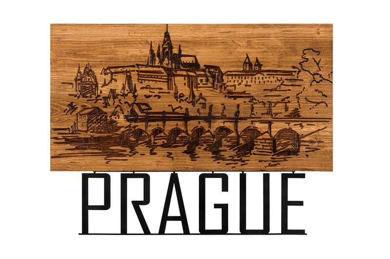 Prague Vægdekor, Sort/Valnød