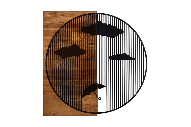 Rains Vægdekor, Sort/Valnød