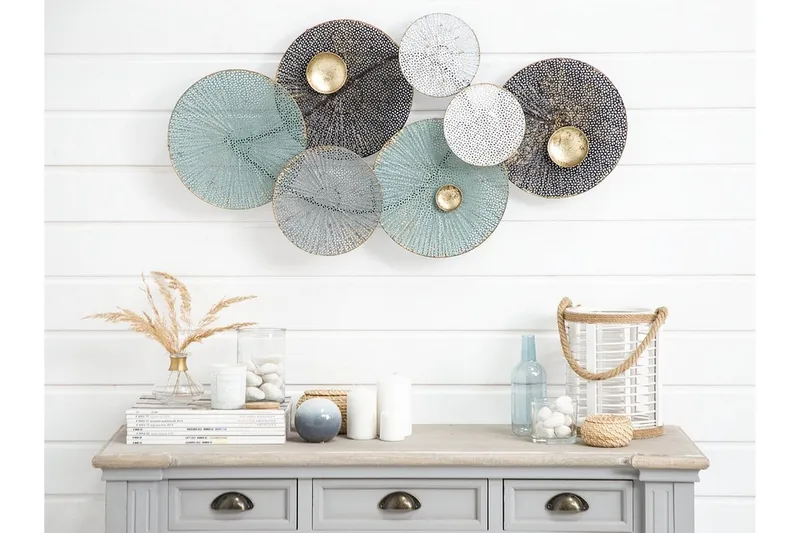 Rubidium vægdekoration med skaller 91 cm, Grøn