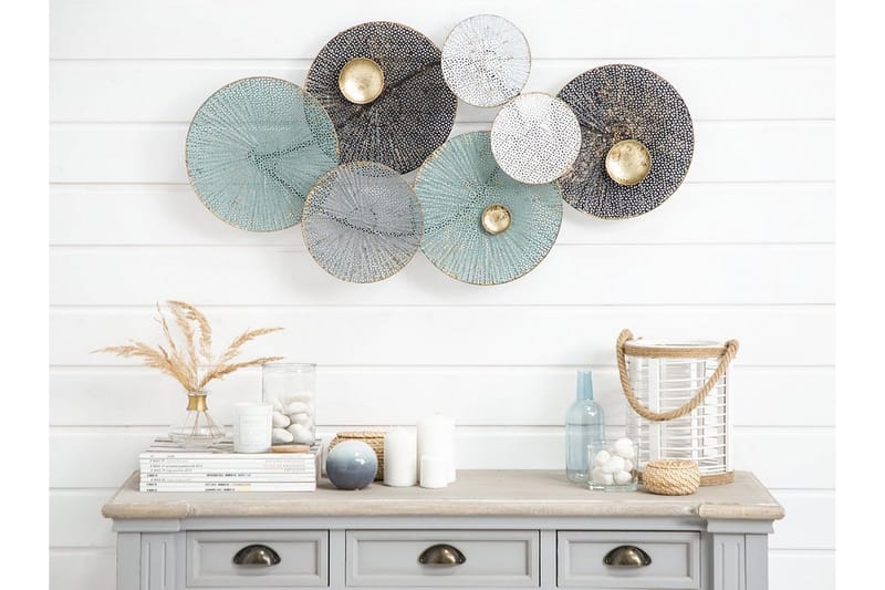 Rubidium vægdekoration med skaller 91 cm, Grøn