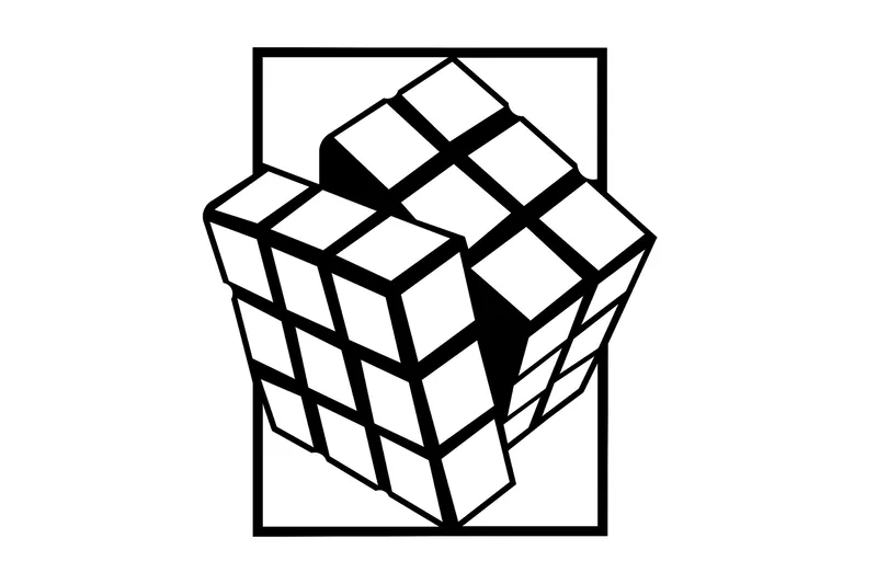 Rubik's Cube Vægdekor, Sort