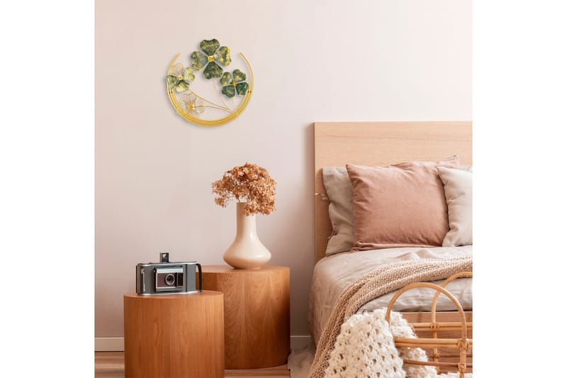 Shihezi Vægdekor - Grøn/Guld - Boligtilbehør - Vægdekoration - Skilt - Emaljeskilte