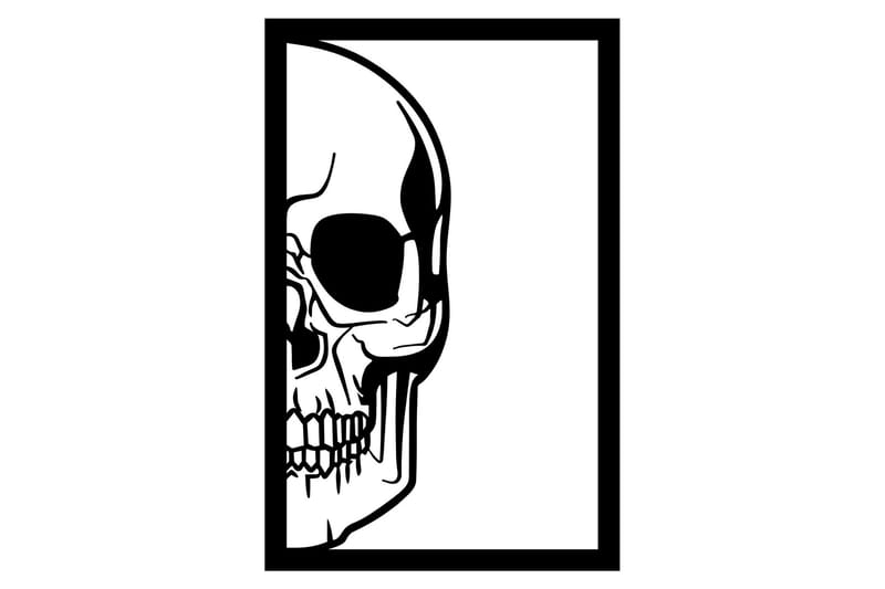 Skull Vægdekor, Sort