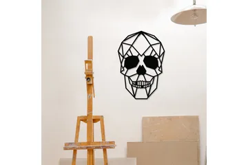 Skull Vægdekor - Sort - Boligtilbehør - Vægdekoration - Skilt - Emaljeskilte