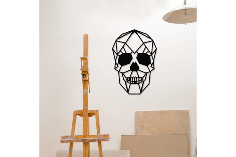 Skull Vægdekor - Sort - Boligtilbehør - Vægdekoration - Skilt - Emaljeskilte